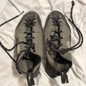 Gray Climbing Shoes with Black Laces